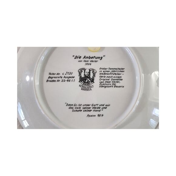 Christmas Bavarian "Die Anbetung" Hedi Keller '79 Collector Plate # Certificate - Picture 3 of 6